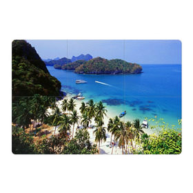 Магнитный плакат 3Х2 с принтом Таиланд , Полимерный материал с магнитным слоем | 6 деталей размером 9*9 см | beach | clouds | islands | palm trees | people | sand | sea | ships | sky | thailand | tourism | корабли | люди | море | небо | облака | острова | пальмы | песок | пляж | таиланд | туризм