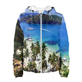 Женская куртка 3D с принтом Таиланд , ткань верха — 100% полиэстер, подклад — флис | прямой крой, подол и капюшон оформлены резинкой с фиксаторами, два кармана без застежек по бокам, один большой потайной карман на груди. Карман на груди застегивается на липучку | beach | clouds | islands | palm trees | people | sand | sea | ships | sky | thailand | tourism | корабли | люди | море | небо | облака | острова | пальмы | песок | пляж | таиланд | туризм