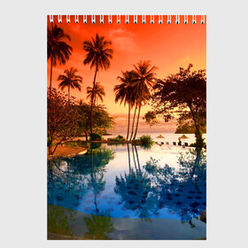 Скетчбук с принтом Таиланд , 100% бумага
 | 48 листов, плотность листов — 100 г/м2, плотность картонной обложки — 250 г/м2. Листы скреплены сверху удобной пружинной спиралью | beach | clouds | hiking | sea | sky | sunset | swimming pool | thailand | бассейн | закат | море | небо | облака | пляж | таиланд | туризм