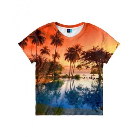 Детская футболка 3D с принтом Таиланд , 100% гипоаллергенный полиэфир | прямой крой, круглый вырез горловины, длина до линии бедер, чуть спущенное плечо, ткань немного тянется | beach | clouds | hiking | sea | sky | sunset | swimming pool | thailand | бассейн | закат | море | небо | облака | пляж | таиланд | туризм