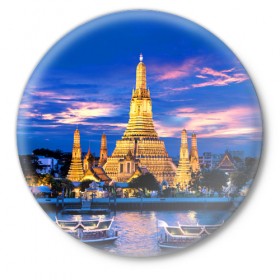 Значок с принтом Таиланд ,  металл | круглая форма, металлическая застежка в виде булавки | таиланд