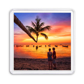 Магнит 55*55 с принтом Таиланд , Пластик | Размер: 65*65 мм; Размер печати: 55*55 мм | Тематика изображения на принте: beach | clouds | love | palm tree | people | sea | sky | sunset | thailand | tourism | закат | любовь | люди | море | небо | облака | пальма | пляж | таиланд | туризм