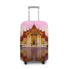 Чехол для чемодана 3D с принтом Таиланд , 86% полиэфир, 14% спандекс | двустороннее нанесение принта, прорези для ручек и колес | landmark | reflection | temple | thailand | tourism | water | вода | достопримечательность | отражение | таиланд | туризм | храм