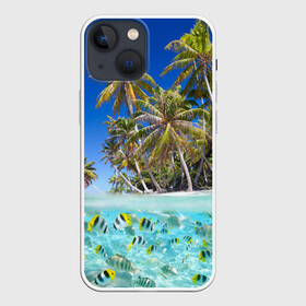 Чехол для iPhone 13 mini с принтом Таиланд ,  |  | clouds | fish | nature | palm trees | sea | sky | thailand | tourism | water | вода | море | небо | облака | пальмы | природа | рыбки | таиланд | туризм