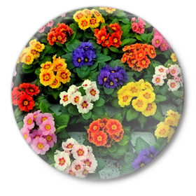 Значок с принтом Фиалки ,  металл | круглая форма, металлическая застежка в виде булавки | flower | лето | поле | полевой цветок | цветочки | цветы