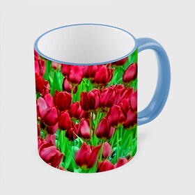 Кружка 3D с принтом Поле цветов , керамика | ёмкость 330 мл | Тематика изображения на принте: flower | весна | красные | цветочки | цветы