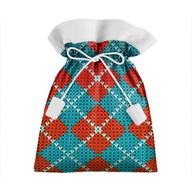 Подарочный 3D мешок с принтом Knitting pattern , 100% полиэстер | Размер: 29*39 см | вязаный | рождество | свитер | текстура