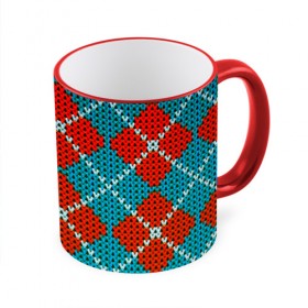 Кружка 3D с принтом Knitting pattern , керамика | ёмкость 330 мл | вязаный | рождество | свитер | текстура