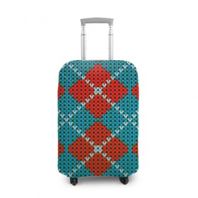 Чехол для чемодана 3D с принтом Knitting pattern , 86% полиэфир, 14% спандекс | двустороннее нанесение принта, прорези для ручек и колес | вязаный | рождество | свитер | текстура