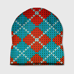 Шапка 3D с принтом Knitting pattern , 100% полиэстер | универсальный размер, печать по всей поверхности изделия | вязаный | рождество | свитер | текстура