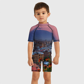 Детский купальный костюм 3D с принтом Армения , Полиэстер 85%, Спандекс 15% | застежка на молнии на спине | айастан | армения | город | горы | дома | ереван | закат | пейзаж | ромашки | столица | страна | флора | хайастан | цветы | эривань