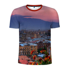 Мужская футболка 3D спортивная с принтом Армения , 100% полиэстер с улучшенными характеристиками | приталенный силуэт, круглая горловина, широкие плечи, сужается к линии бедра | айастан | армения | город | горы | дома | ереван | закат | пейзаж | ромашки | столица | страна | флора | хайастан | цветы | эривань
