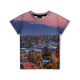 Детская футболка 3D с принтом Армения , 100% гипоаллергенный полиэфир | прямой крой, круглый вырез горловины, длина до линии бедер, чуть спущенное плечо, ткань немного тянется | айастан | армения | город | горы | дома | ереван | закат | пейзаж | ромашки | столица | страна | флора | хайастан | цветы | эривань