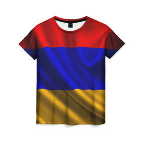 Женская футболка 3D с принтом Флаг Армения , 100% полиэфир ( синтетическое хлопкоподобное полотно) | прямой крой, круглый вырез горловины, длина до линии бедер | айастан | армения | босеан | вымпел | ереван | знак | знамя | кумач | орифламма | пойс | полотнище | символ | стяг | флаг | флюгарка | хайастан | штандарт