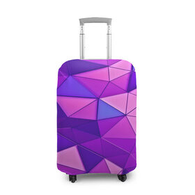 Чехол для чемодана 3D с принтом Розовые полигоны , 86% полиэфир, 14% спандекс | двустороннее нанесение принта, прорези для ручек и колес | абстракция | бумага | геометрия | грани | изгиб | линии | полигоны | полосы | постель | розовый | сочетания | текстура | треугольники