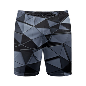 Мужские шорты 3D спортивные с принтом Abstract Gray ,  |  | абстракция | бумага | геометрия | грани | изгиб | линии | полигоны | полосы | постель | розовый | сочетания | текстура | треугольники