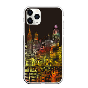 Чехол для iPhone 11 Pro матовый с принтом Мегапполис , Силикон |  | advertising | art | city | drawing | metropolis | night | painting | skyscrapers | город | искусство | картина | мегаполис | ночь | реклама | рисунок