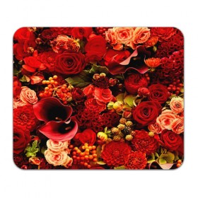 Коврик прямоугольный с принтом Букет цветов , натуральный каучук | размер 230 х 185 мм; запечатка лицевой стороны | flower | красные | розы | цветочки | цветы