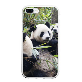 Чехол для iPhone 7Plus/8 Plus матовый с принтом Семейка панд , Силикон | Область печати: задняя сторона чехла, без боковых панелей | бамбук | животное | зверь | косолапый | лес | медведи | медведь | миша | мишка | мишутка | млекопитающее | панда | природа | трое