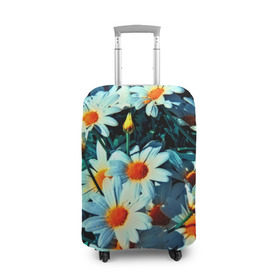 Чехол для чемодана 3D с принтом Полевые ромашки , 86% полиэфир, 14% спандекс | двустороннее нанесение принта, прорези для ручек и колес | flower | лето | полевой цветок | цветочки | цветы