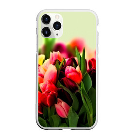 Чехол для iPhone 11 Pro матовый с принтом Букет тюльпанов , Силикон |  | Тематика изображения на принте: flower | весна | цветочки | цветы