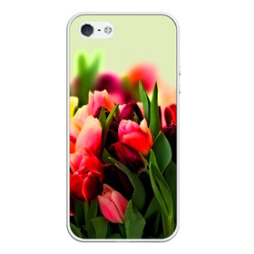 Чехол для iPhone 5/5S матовый с принтом Букет тюльпанов , Силикон | Область печати: задняя сторона чехла, без боковых панелей | flower | весна | цветочки | цветы