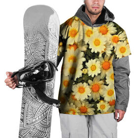 Накидка на куртку 3D с принтом Жёлтые цветочки , 100% полиэстер |  | flower | лето | полевой цветок | цветочки | цветы