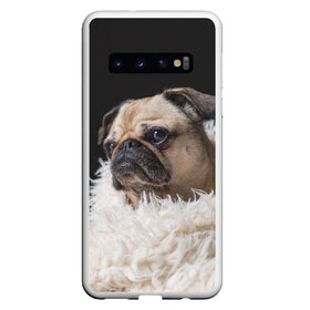 Чехол для Samsung Galaxy S10 с принтом Мопс , Силикон | Область печати: задняя сторона чехла, без боковых панелей | бульдог | мопс | мопсик | мопсы | пес | песик | песики | собака | собаки | собачка