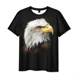 Мужская футболка 3D с принтом Орёл , 100% полиэфир | прямой крой, круглый вырез горловины, длина до линии бедер | клюв | орёл | пернатые | перья | птица | хищник