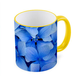 Кружка 3D с принтом Синие цветы , керамика | ёмкость 330 мл | 