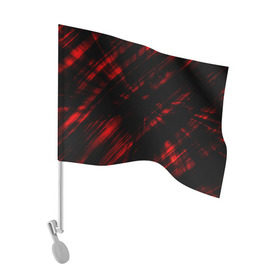 Флаг для автомобиля с принтом broken lines , 100% полиэстер | Размер: 30*21 см | абстракция | черно красный
