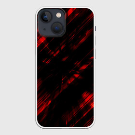 Чехол для iPhone 13 mini с принтом broken lines ,  |  | Тематика изображения на принте: абстракция | черно красный