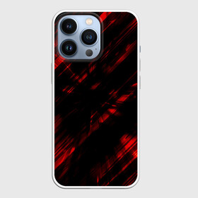 Чехол для iPhone 13 Pro с принтом broken lines ,  |  | Тематика изображения на принте: абстракция | черно красный
