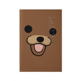 Обложка для паспорта матовая кожа с принтом Медведь , натуральная матовая кожа | размер 19,3 х 13,7 см; прозрачные пластиковые крепления | Тематика изображения на принте: интернет | клевый | медведь | мем | мишка | мишки | прикол | прикольный | смешной | шутка