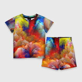 Детский костюм с шортами 3D с принтом Цвета ,  |  | art | beatles | psychedelic | tie dye | абстракция | арт | битлз | геометрия | звезды | космос | краски | психо | психоделический | текстуры | хиппи | цвета