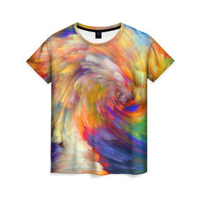 Женская футболка 3D с принтом Волны , 100% полиэфир ( синтетическое хлопкоподобное полотно) | прямой крой, круглый вырез горловины, длина до линии бедер | art | beatles | psychedelic | tie dye | абстракция | арт | битлз | геометрия | звезды | космос | краски | психо | психоделический | текстуры | хиппи | цвета