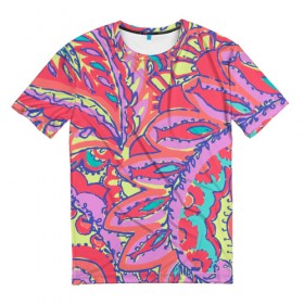 Мужская футболка 3D с принтом Рыбки , 100% полиэфир | прямой крой, круглый вырез горловины, длина до линии бедер | абстракция | краски | психо | психоделический | цвета
