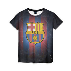 Женская футболка 3D с принтом Я фанат fc Barcelona! , 100% полиэфир ( синтетическое хлопкоподобное полотно) | прямой крой, круглый вырез горловины, длина до линии бедер | barcelona | fc | барса | барселона | футбол