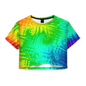 Женская футболка 3D укороченная с принтом Цвет-2 , 100% полиэстер | круглая горловина, длина футболки до линии талии, рукава с отворотами | baphomet.by | дмитрий данилин | цвет 2