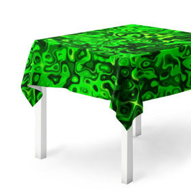 Скатерть 3D с принтом Зелёные разводы , 100% полиэстер (ткань не мнется и не растягивается) | Размер: 150*150 см | 