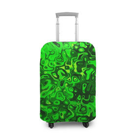Чехол для чемодана 3D с принтом Зелёные разводы , 86% полиэфир, 14% спандекс | двустороннее нанесение принта, прорези для ручек и колес | 