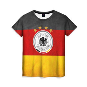 Женская футболка 3D с принтом Сборная Германии , 100% полиэфир ( синтетическое хлопкоподобное полотно) | прямой крой, круглый вырез горловины, длина до линии бедер | germany | германия | футбольная форма