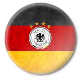 Значок с принтом Сборная Германии ,  металл | круглая форма, металлическая застежка в виде булавки | germany | германия | футбольная форма