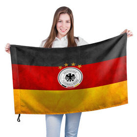 Флаг 3D с принтом Сборная Германии , 100% полиэстер | плотность ткани — 95 г/м2, размер — 67 х 109 см. Принт наносится с одной стороны | germany | германия | футбольная форма