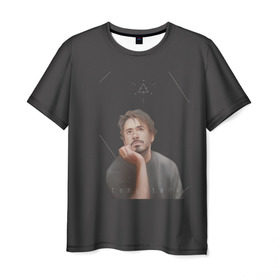 Мужская футболка 3D с принтом Tony Stark , 100% полиэфир | прямой крой, круглый вырез горловины, длина до линии бедер | младший | роберт