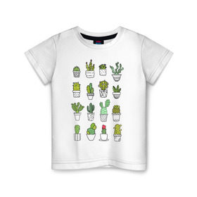 Детская футболка хлопок с принтом cactus , 100% хлопок | круглый вырез горловины, полуприлегающий силуэт, длина до линии бедер | cactus | tmblr | tubler | кактус