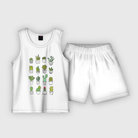 Детская пижама с шортами хлопок с принтом cactus ,  |  | Тематика изображения на принте: cactus | tmblr | tubler | кактус