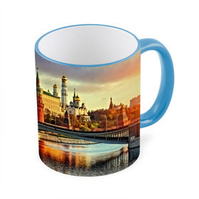 Кружка 3D с принтом Москва река , керамика | ёмкость 330 мл | Тематика изображения на принте: kremlin | moscow | russia | город | кремль | москва | ночь | огни | река