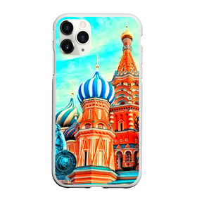 Чехол для iPhone 11 Pro Max матовый с принтом Moscow Russia , Силикон |  | kremlin | moscow | russia | город | кремль | москва | ночь | огни | река