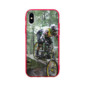Чехол для Apple iPhone X силиконовый матовый с принтом Велоспорт гонка , Силикон | Печать на задней стороне чехла, без боковой панели | велик | велосипед | гонка | горы | деревья | железный конь | колесо | лес | лисапед | природа | ровер | спорт | спортсмен | стальной конь | тандем | трицикл | шлем